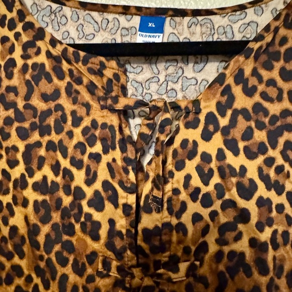 Old Navy Leopard Print Blouse with bows - Picture 2 of 3